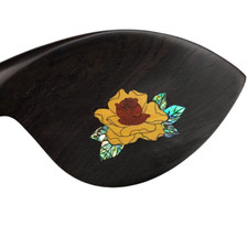4/4 Full Size Violin Chin Rest Ebony Wood Shell Flower Inlay Violin Parts