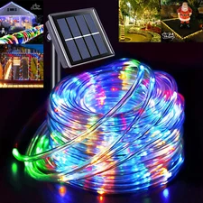 Christmas LED Solar Rope Fairy String Decorative Lights Outdoor Garden Patio