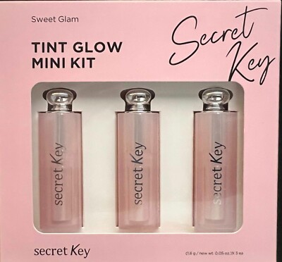 Secret Key Sweet Glam Tint Glow Mini Kit 3pc  Baby Pink, Pure Red, Vanilla Peach