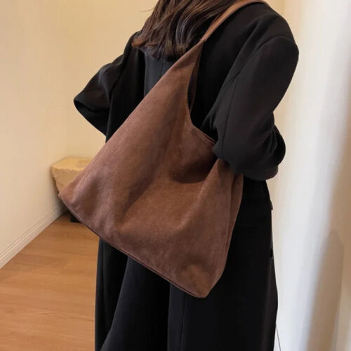 Bolso De Otoño Invierno Mujer Ante Gran Capacidad Sólido Informal Trabajo Retro