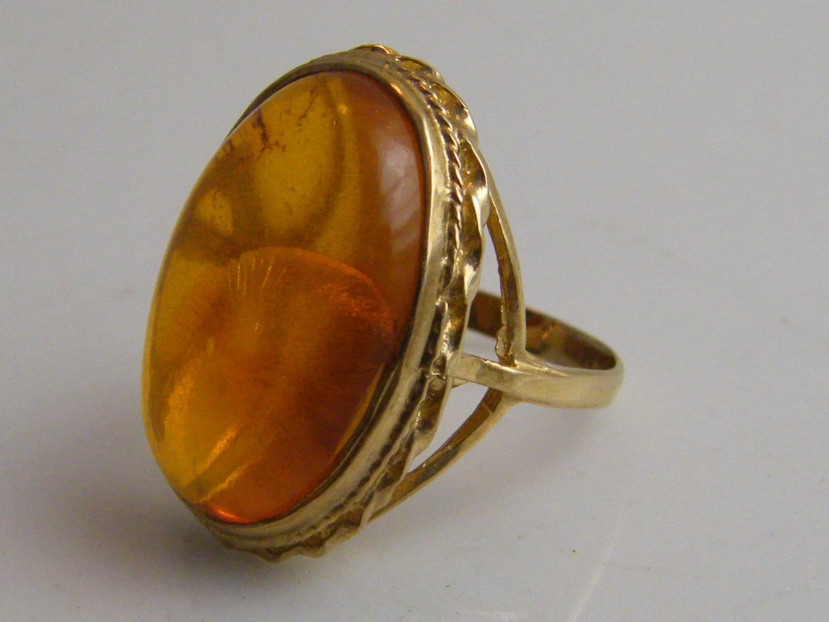 Amber and 2024 gold ring