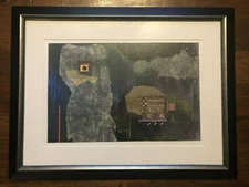 Mixed Media on Paper Collage Art, Janet (Jan) Richardson Baughman “Elan” 2001 