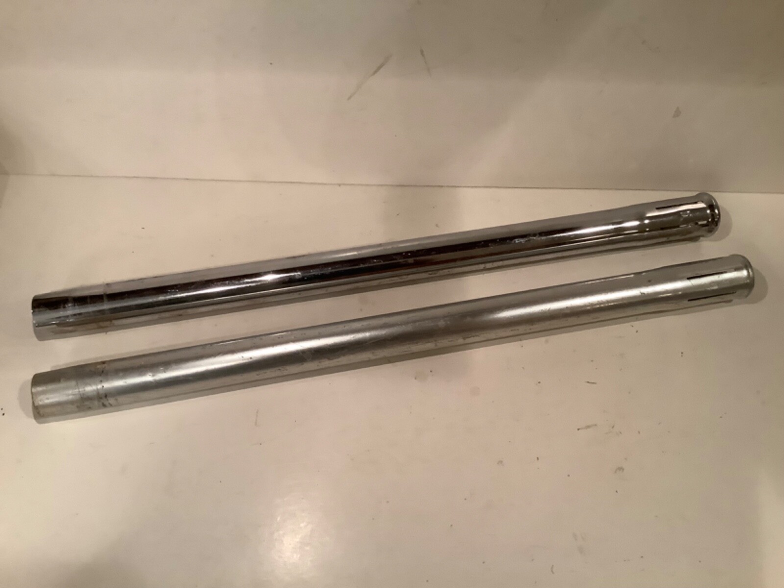 VINTAGE 2 PIECE ELECTROLUX CANISTER VACUUM CHROME EXTENDER TUBE, 38” INCH SHAFT