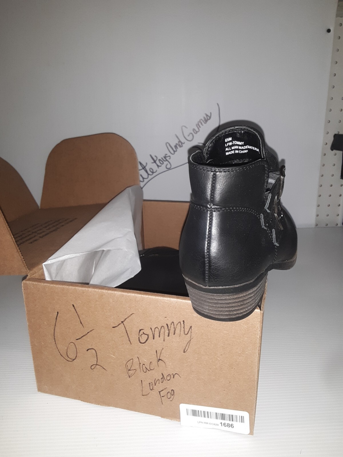 LONDON FOG Women's Tommy Ankle Boot black COWBOY SIZE 6.5M , shelf162j