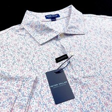 Peter Millar Crown Crafted Performance Swing Dance Print Polo Shirt White 2XL