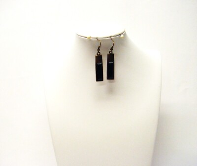 Rectangle CABS in Brass Frames Earrings
