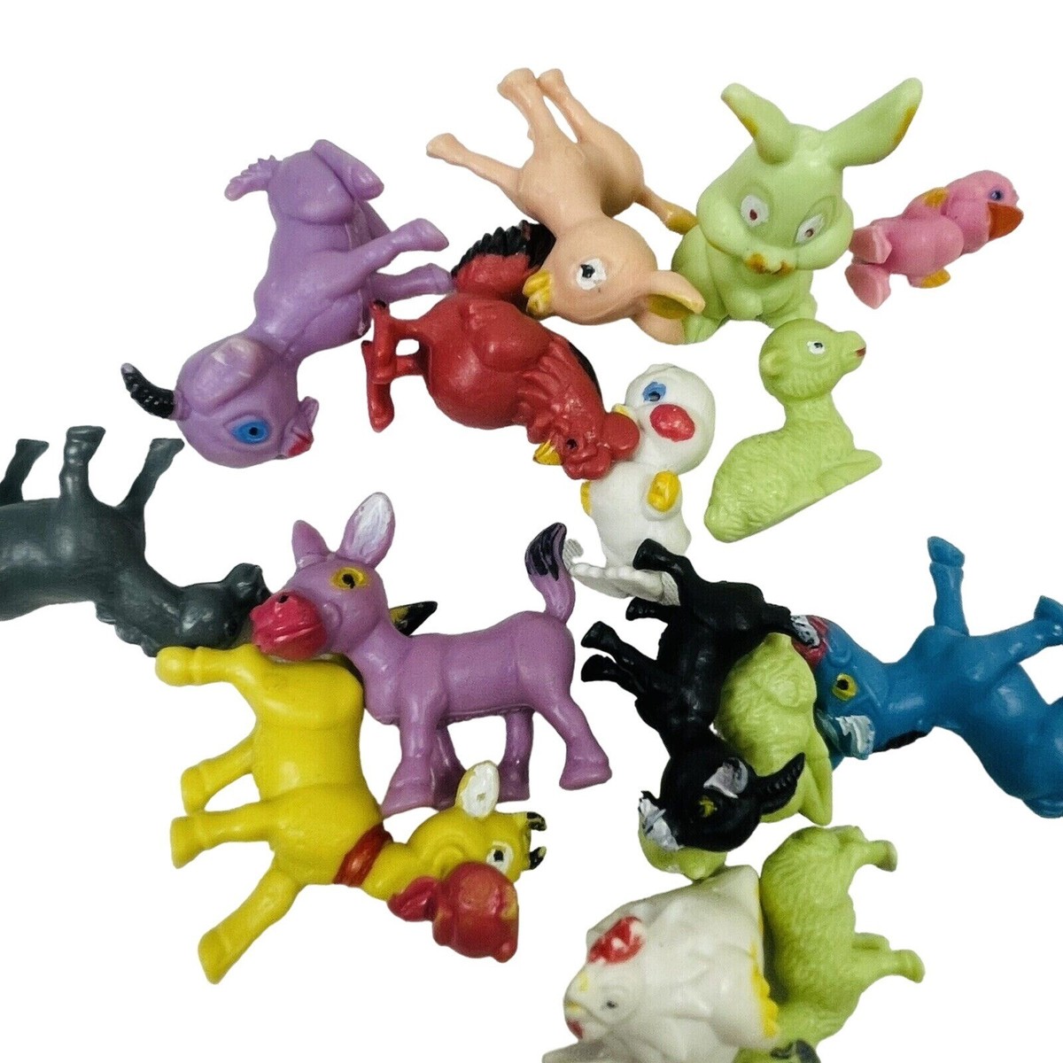 Comic Farm Barn Animal Animal Figures Made Hong Kong Cow Rabbit