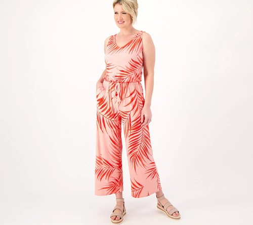 AmberNoon II by Dr. Erum Ilyas Regular UPF 50 Jumpsuit Coral Palm 3XL New