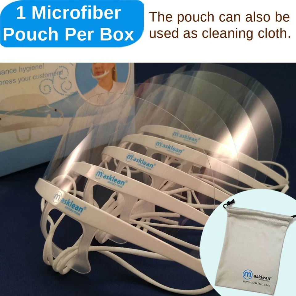 Masklean Clear Transparent Sanitary Mask Face Shield Mouth Cover Spit Guard:5pcs - Image 4 of 4