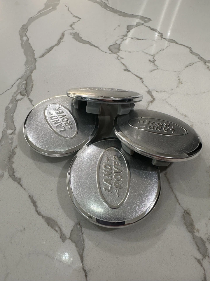 JUEGO DE 4 tapacubos centrales de rueda Land/Range Rover Land Rover totalmente plateados HSE 62 MM Foto 4 de 4