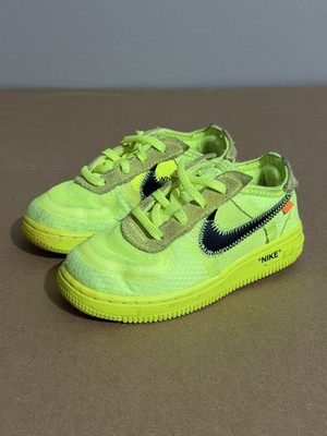 Nike Air Force 1 OFF WHITE Toddler 9C BV0853-700 VOLT VIRGIL ABLOH 