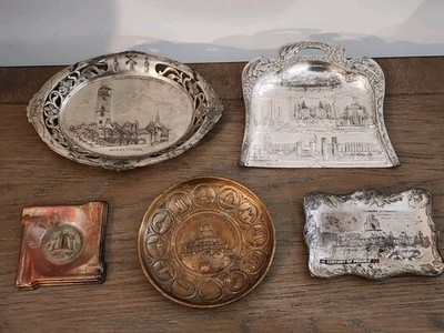 1933 Chicago World s Fair Century of Progress Souvenir Treys Dishes - Lot Of 5 