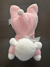 EDEN Lamb Plush Pink Waffle Knit Terry Cloth Floppy Baby Lovey Laying Down