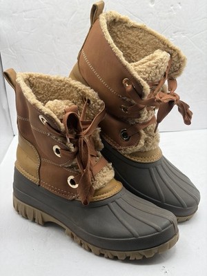 Women s Tommy Hilfiger Marko Mid-calf Cold Weather Duck Boots Brown/Black
