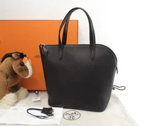 Hermes Transat Veau Evercolor Black Handbag 13.7*11*5.5 inch