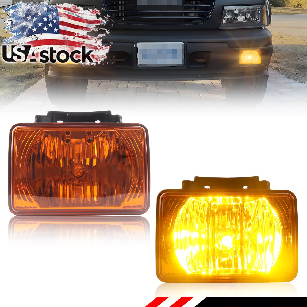 2X Amber Lens Bumper Driving LED Fog Lights For 04-12 Chevy Colorado/GMC Canyon