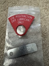 1969 1970 Camaro Chevelle Nova Limited Slip Diff Lubricant Only Differential Tag