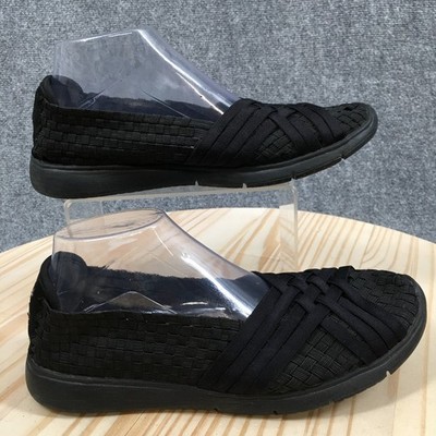 BOBS from Skechers Pureflex Shoes Womens 9.5 Casual Slip Ons Flats 334198 Black