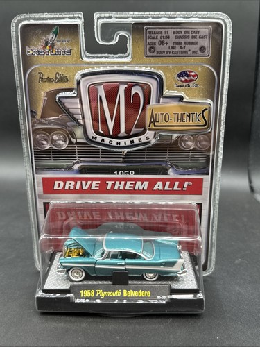 2010 M2 Machines AUTO THENTICS 1958 PLYMOUTH BELVEDERE blue 10-03 nice