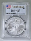 2026 $1 American Silver Eagle Dollar 1oz PCGS MS69 First Strike