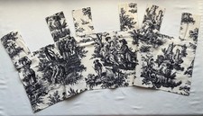 Lot de 5 rideaux vintage Waverly toile vie à la campagne française noir ivoire 50x17 coton