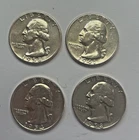 4x Washington Silver Quarters 1941-1958— 90% Silver  (Lot of 4)