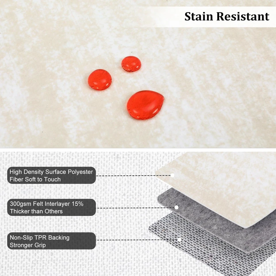 Living Room Area Rug 10x13 Modern Solid Color Large Bedroom Rug with Rubber B... - Image 3 of 4