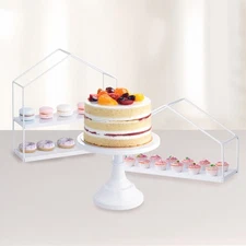 Food-Safe White Tiered Serving Stands - Easy Assembly Party Display for Candy