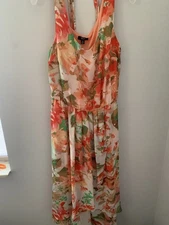 MSK Womens Floral Dress Boho Fairy Tropical Cruise Wedding SZ 16w