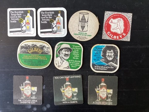 10 different Gilbey,s Gin ,Australian Issue collectable COASTERS ,