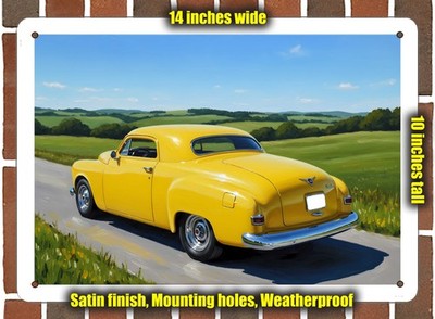 Metal Sign - 1950 Plymouth 4 Oil Painting - 14x10