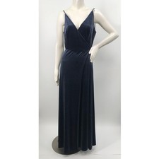 Jenny Yoo Collection BHLDN Blue Andi Velvet Wrap Bridesmaid Dress Size 8