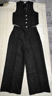 Jason Wu Women s Black Tweed Vest is M; Pants is 8