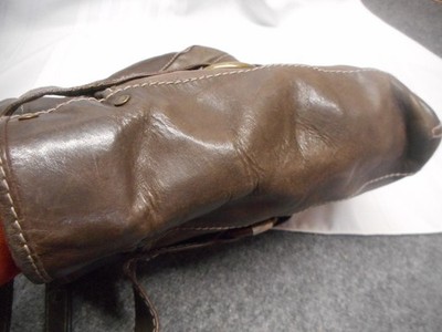 RUEHL No. 925 Heavy Leather Large Handbag Brown Handle Pocket