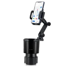 Car Cup Holder Expander Adjustable Base with Phone Mount 360° Rotation Cup Ho...