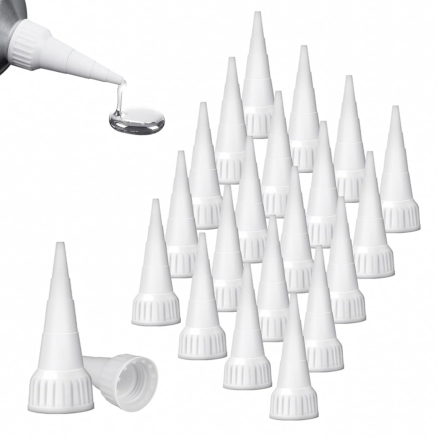20 Pieces Snip Tip Applicator Adhesive Tube Tips Cap for E6000 Craft Glue 3.7