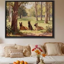 Belgian Malinois Dog Canvas Print Oil Painting Rustic Wall Art Home Decor