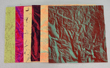 Handmade Fiber Paper 12x12 Assorted Textures  Colors 6 Sheets Crafts