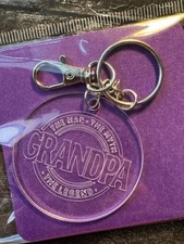 Grandpa The Man The Legend Engraved Clear Acrylic Keychain Or Purse Charm