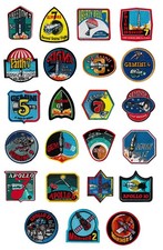 Kellogg's cereal premium NASA Apollo Gemini Mercury embroidered space patch set