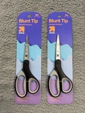 Up Up Blunt Tip Student Scissors 7.87 in 20 cm 2 Pack School Safety Black Gray