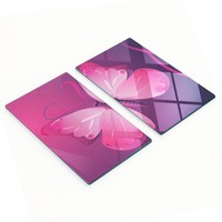 Glas-Deko-Servierplatten FüR Vorspeisen, Rosa Schmetterling 2X30X52 Cm
