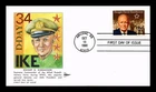 US COVER PRESIDENT DWIGHT D EISENHOWER FDC WWII D-DAY GILL CRAFT CACHET