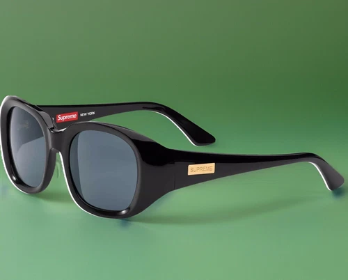 Lunettes de soleil créateur SUPREME • Style vintage « Cleo » • Noir • Neuf avec étui • SS24