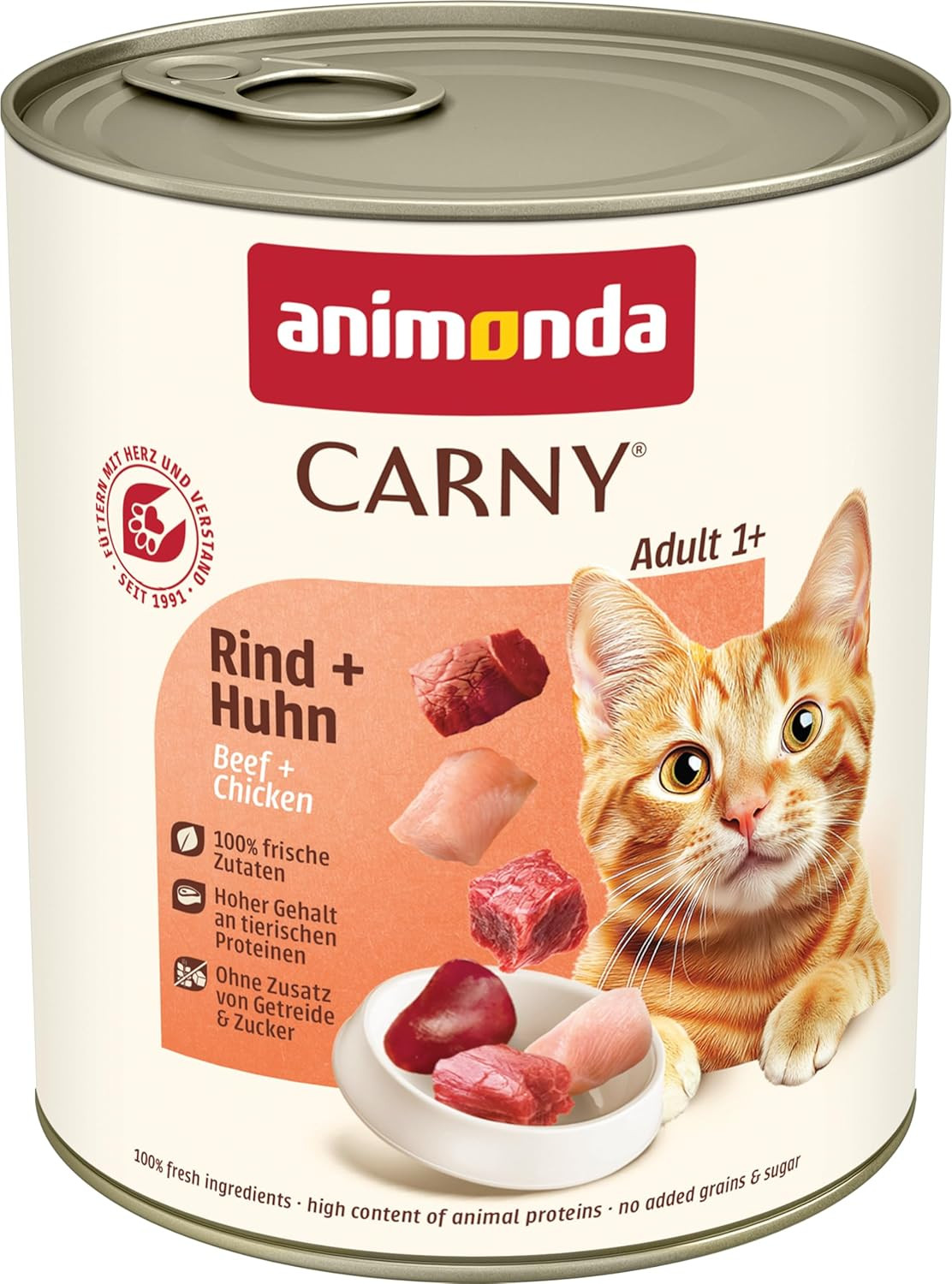 Cibo per Gatti Manzo e Pollo 6x800g | Ricetta Tradizionale Umida