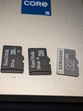 Lot of 3 Micro SD Cards 32GB 32GB 16GB SanDisk Samsung PRO Tested Working
