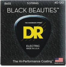 DR Strings BKB5-40 Black Beauties Coated Steel Light 5-string Bass Strings
