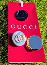NEW Gucci Polished Brass 2 Replacement Buttons  Original Tag