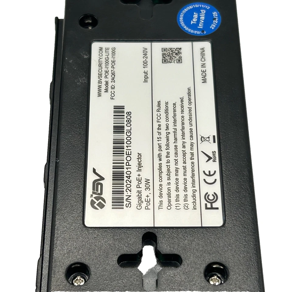 BV-Tech POE-I100GL Gigabit PoE+ Injector 30W Power over Ethernet with Cable - Image 3 of 3