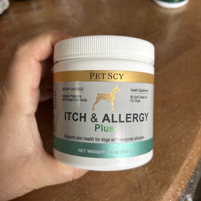 Petscy Itch & Allergy Relief Plus - Bacon Flavored - 60 Soft Chews - Ex: 9/27